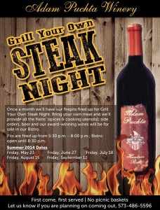 Adam Puchta Winery Grill Your Own Steak Night