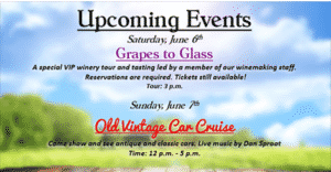 Grapes to Glass event and Vintage Car Cruise at Stone Hill Winery